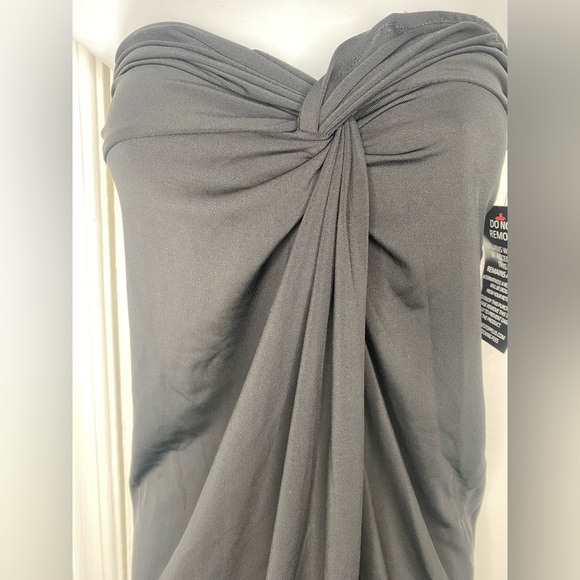 Swimsuits for All Elegant Black Strapless Beach Cover Up - Picture 2 of 8